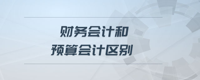 財務會計和預算會計區(qū)別