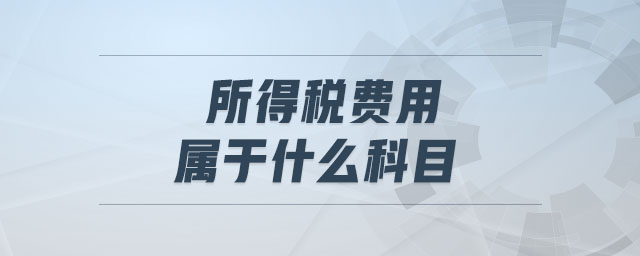 所得稅費用屬于什么科目