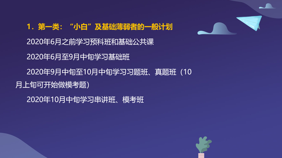  “小白”及基礎薄弱者的一般計劃