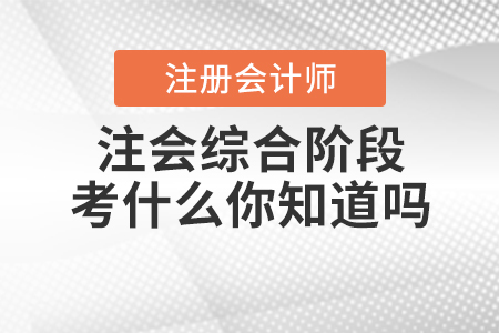 2020年注會綜合階段考什么你知道嗎？