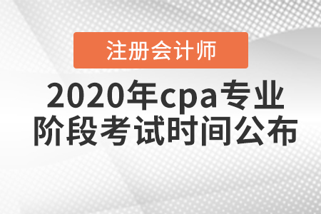 2020年cpa專業(yè)階段考試時(shí)間公布！
