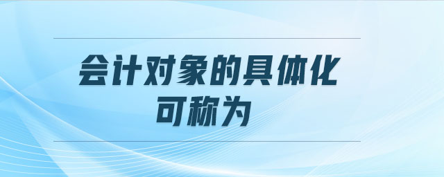 會計(jì)對象的具體化可稱為