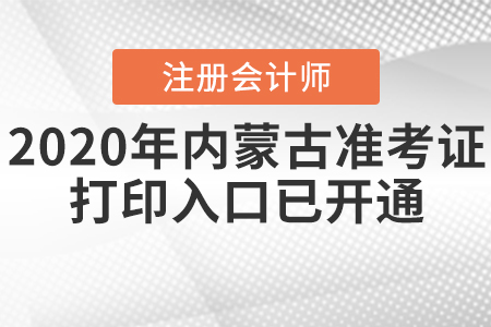 2020年內(nèi)蒙古注冊會計(jì)師準(zhǔn)考證打印入口已開通