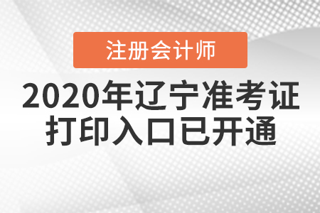 2020年遼寧注冊會計師準(zhǔn)考證打印入口已開通