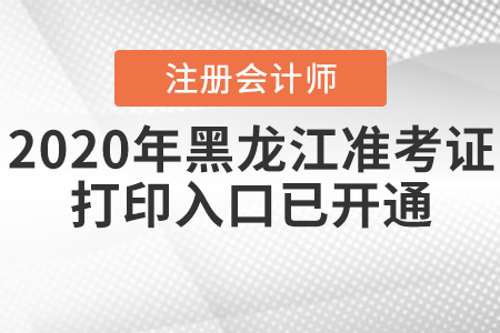 2020年黑龍江注冊(cè)會(huì)計(jì)師準(zhǔn)考證打印入口已開通