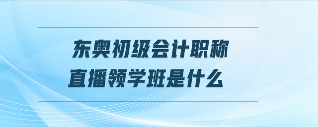 東奧初級(jí)會(huì)計(jì)職稱直播領(lǐng)學(xué)班是什么