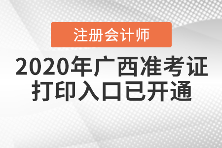 2020年廣西注冊(cè)會(huì)計(jì)師準(zhǔn)考證打印入口已開通