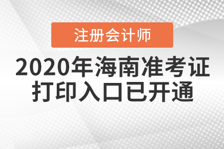 2020年海南注冊會計師準(zhǔn)考證打印入口已開通