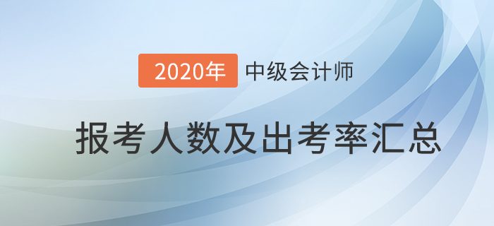 官宣！2020年各地區(qū)中級會計考試報名人數(shù)及出考率已公布！