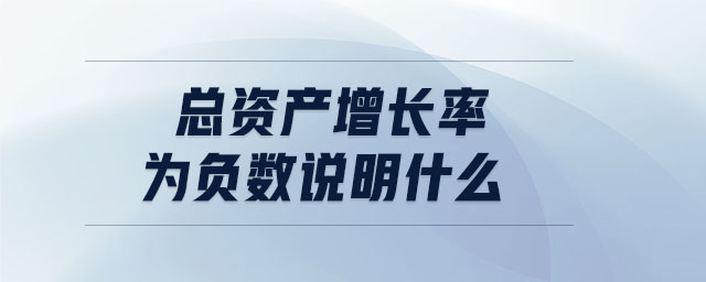 總資產(chǎn)增長率為負(fù)數(shù)說明什么