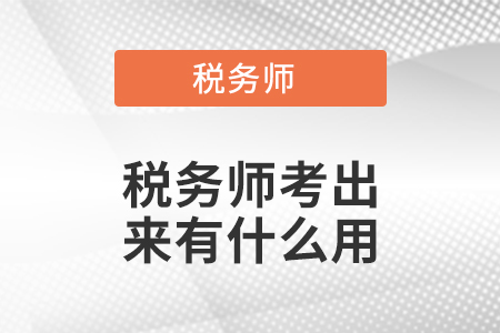 稅務(wù)師考出來有什么用