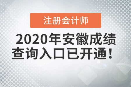 2020年安徽注冊(cè)會(huì)計(jì)師成績(jī)查詢?nèi)肟谝验_通！