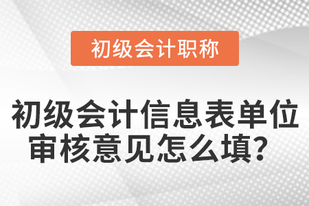 初級(jí)會(huì)計(jì)信息表單位審核意見怎么填？