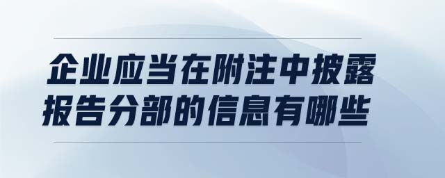 企業(yè)應(yīng)當在附注中披露報告分部的信息有哪些