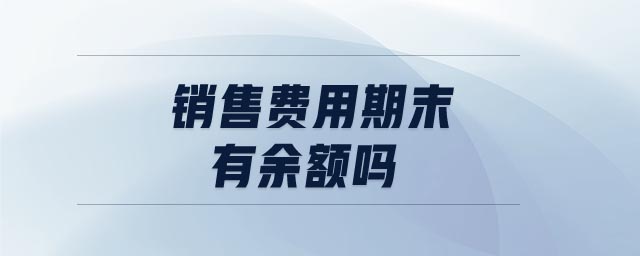 銷售費(fèi)用期末有余額嗎