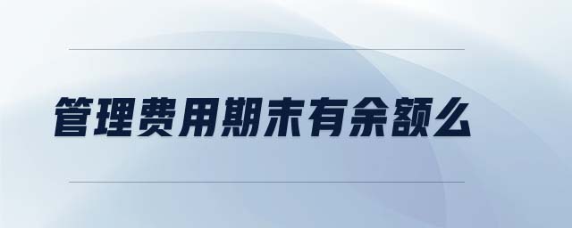 管理費(fèi)用期末有余額么