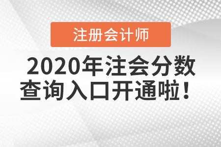 2020年注會(huì)分?jǐn)?shù)查詢?nèi)肟陂_通啦！