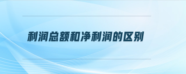利潤總額和凈利潤的區(qū)別