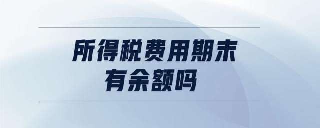 所得稅費用期末有余額嗎
