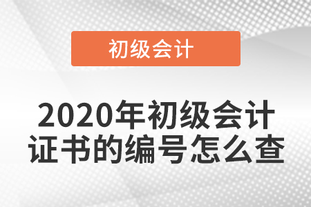 2020年初級會計(jì)證書的編號怎么查