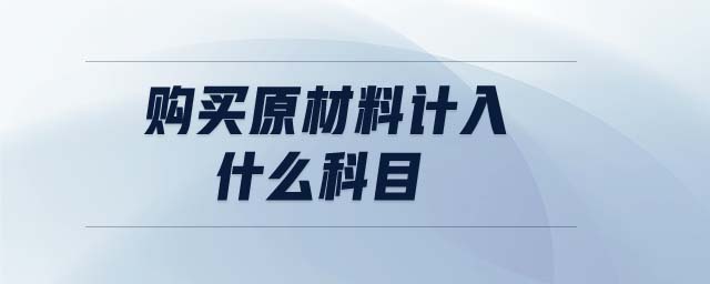 購買原材料計(jì)入什么科目
