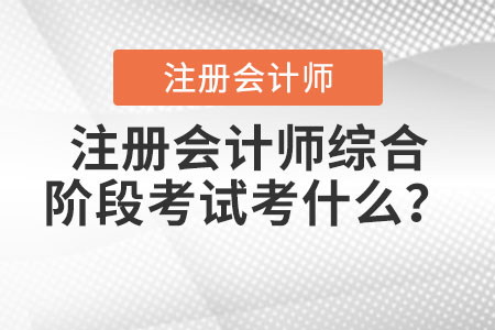 注冊會計師綜合階段考試考什么？