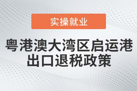 享受粵港澳大灣區(qū)啟運港退稅政策的企業(yè)如何出口退稅？