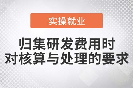 企業(yè)在歸集研發(fā)費(fèi)用時(shí)，對(duì)會(huì)計(jì)核算與處理有哪些要求？
