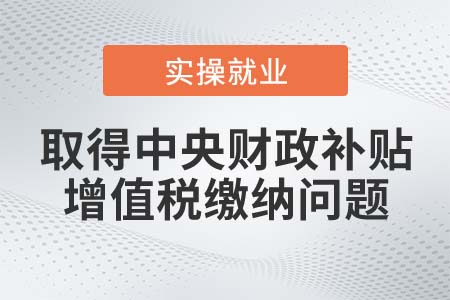 企業(yè)取得的中央財(cái)政補(bǔ)貼需要繳納增值稅嗎？