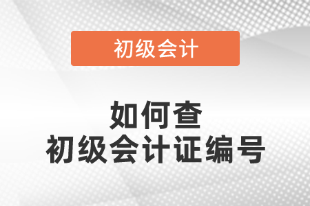 如何查初級(jí)會(huì)計(jì)證編號(hào)？