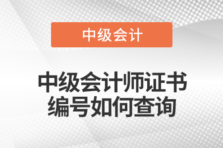中級(jí)會(huì)計(jì)師證書(shū)編號(hào)如何查詢