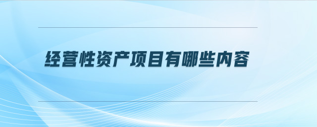 經(jīng)營(yíng)性資產(chǎn)項(xiàng)目有哪些內(nèi)容