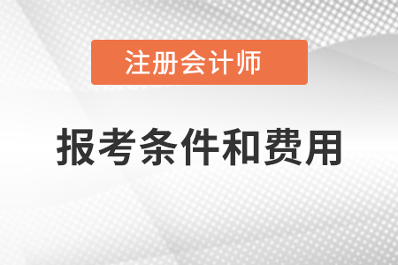 注冊會(huì)計(jì)師報(bào)考條件和費(fèi)用
