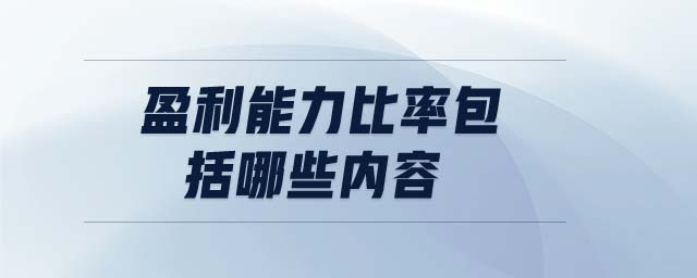 盈利能力比率包括哪些內容