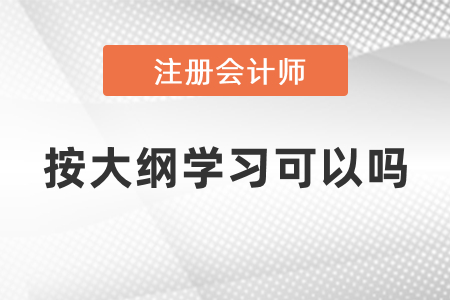 注會考試按大綱學(xué)習(xí)可以嗎？