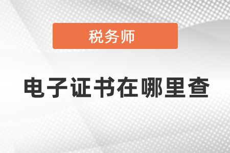 稅務師電子證書在哪里查