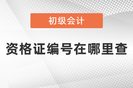 初級(jí)會(huì)計(jì)資格證編號(hào)在哪里查？