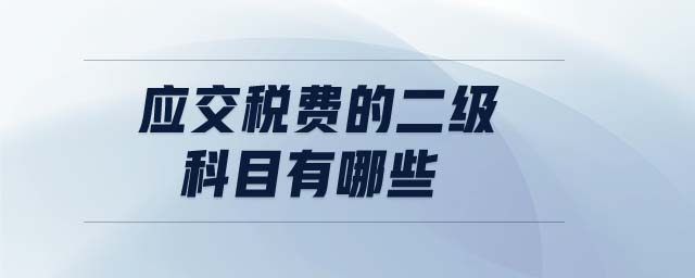 應(yīng)交稅費(fèi)的二級(jí)科目有哪些