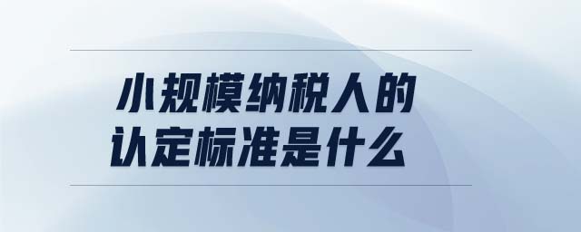 小規(guī)模納稅人的認(rèn)定標(biāo)準(zhǔn)是什么