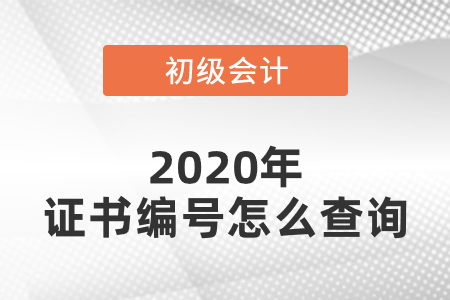 2020年初級(jí)會(huì)計(jì)證書(shū)編號(hào)怎么查詢(xún)