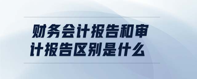 財務(wù)會計報告和審計報告區(qū)別是什么