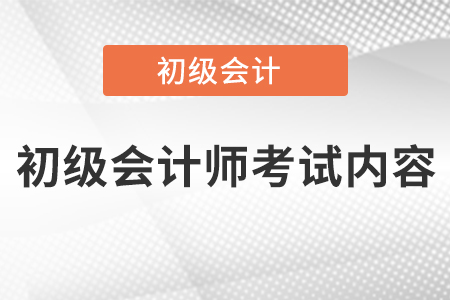 初級會計師考試內(nèi)容
