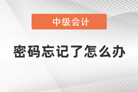 中級會(huì)計(jì)密碼忘記了怎么辦