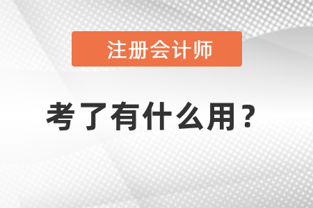 注冊(cè)會(huì)計(jì)師考了有什么用？