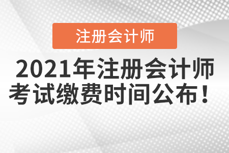 2021年注冊會計師考試繳費時間公布！