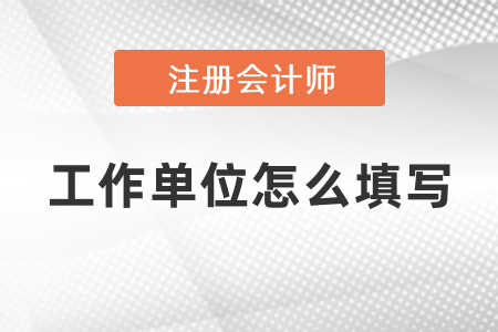 2021cpa報名工作單位該怎么填寫？