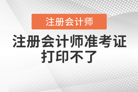注冊會計師準(zhǔn)考證打印不了
