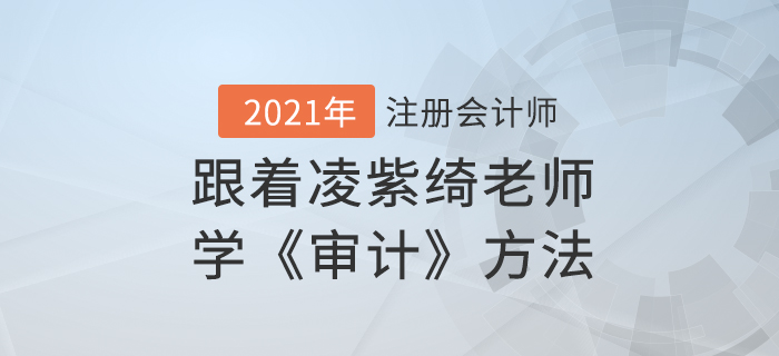 跟著凌紫綺老師學(xué)《審計(jì)》方法