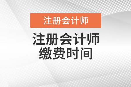 注冊會計師繳費時間