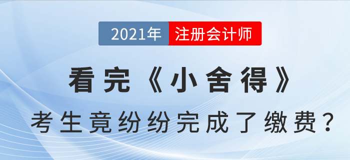 看完《小舍得》，注會考生竟紛紛完成了繳費？！